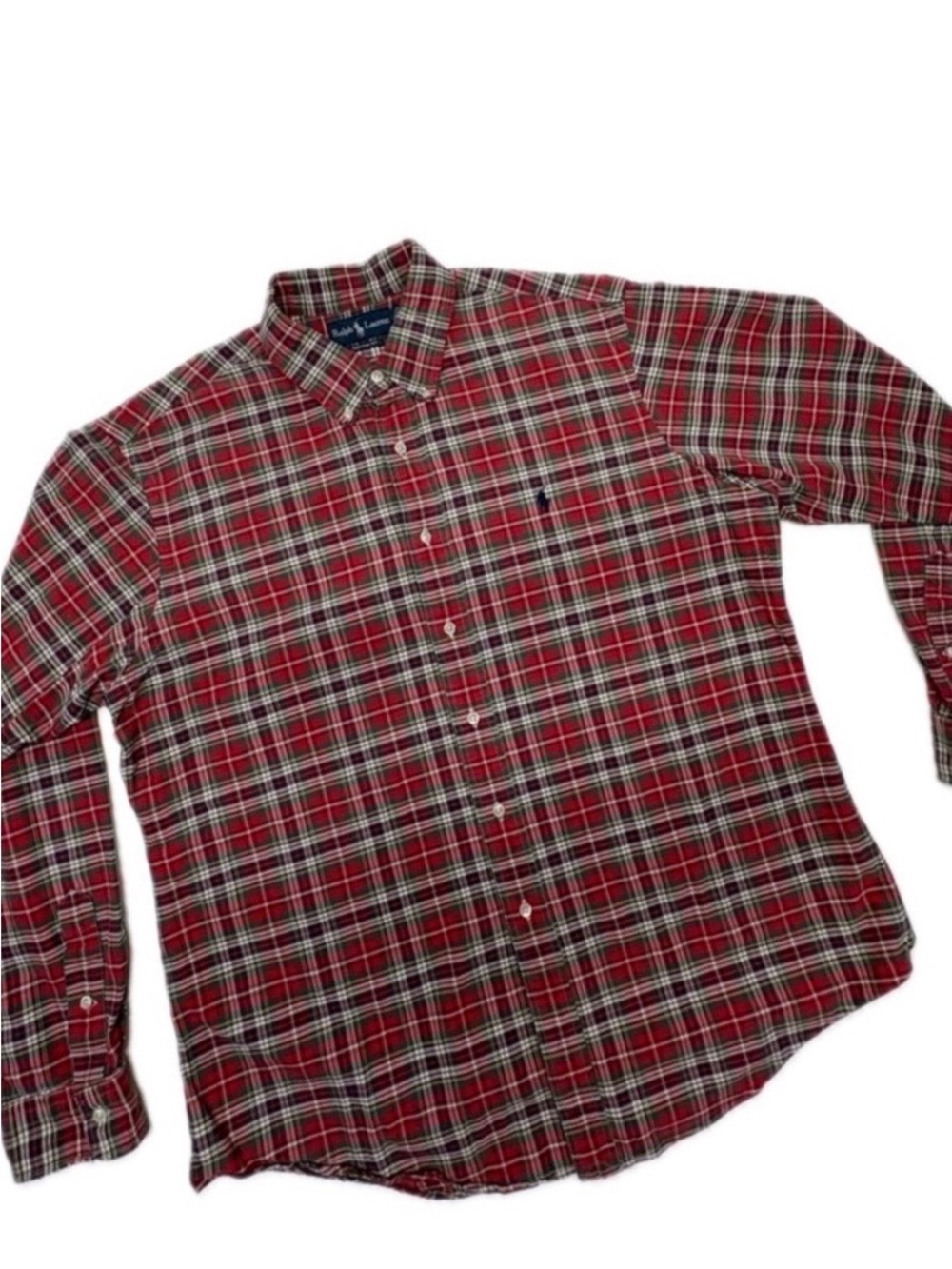 Polo Ralph Lauren Classic Red Tartan Plaid Button Down Shirt Size XL